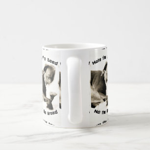 hasse die Tat, nicht die Rasse Pitbull Kaffeetasse