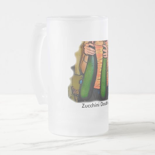 Hasse meine Zucchinis "Double Z" nicht! Mattglas Bierglas (Vorderseite Links)