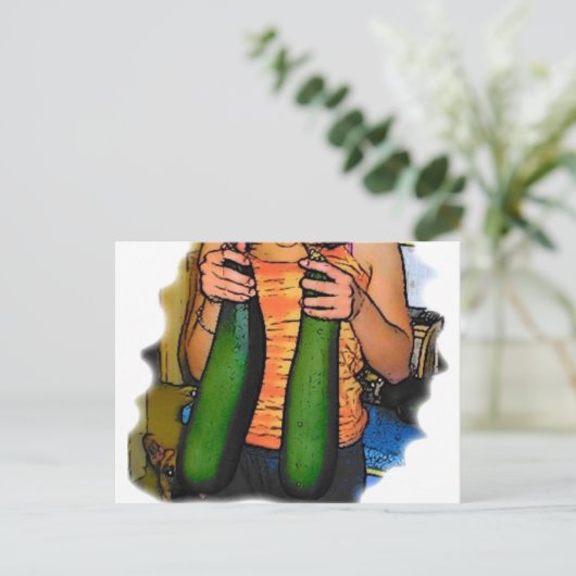Hasse meine Zucchinis "Double Z" nicht! Postkarte (Stehend Vorderseite)