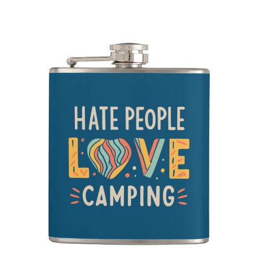 Hasse Menschen, liebe Camping Flachmann (Vorderseite)