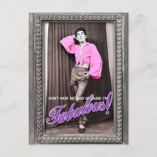 Hasse mich nicht nur, weil ich fabelhaft bin. postkarte (Vorderseite)