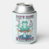 "Hasse nicht, meditiere" | Friedlicher Frosch Dosenkühler (Kanne Rückseite)