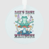 "Hasse nicht, meditiere" | Friedlicher Frosch Ornament (Rückseite)
