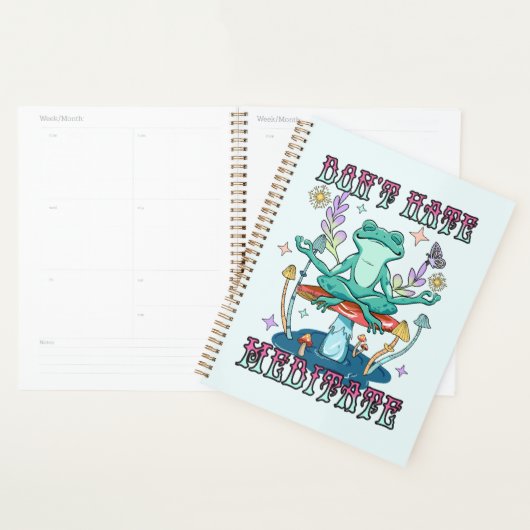 "Hasse nicht, meditiere" | Friedlicher Frosch Planer (Anzeige)