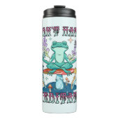 "Hasse nicht, meditiere" | Friedlicher Frosch Thermosbecher (Vorderseite)