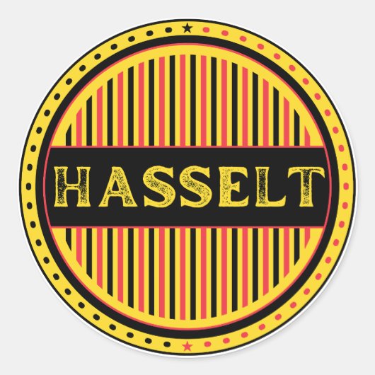 Hasselt City Pride Emblem – Belgian Identity Runder Aufkleber (Vorderseite)