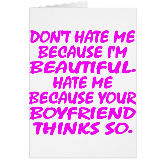 Hassen Sie mich nicht, weil ich schön bin (Vorne)