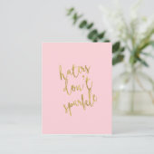 Hasser nicht sparkle Quote Imitate Gold Foil Glitz Postkarte (Stehend Vorderseite)