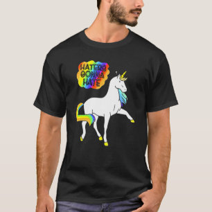 Hasser werden hassen Regenbogen Einhorn Männer Fra T-Shirt