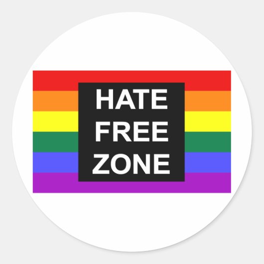 Hassfreie Zone Runder Aufkleber (Vorderseite)