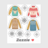 hässlich, aber Niedliche Weihnachts-Sweaters Urlau Aufkleber (Blatt)