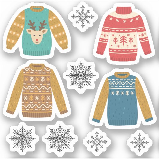 hässlich, aber Niedliche Weihnachts-Sweaters Urlau Aufkleber (Vorderseite)