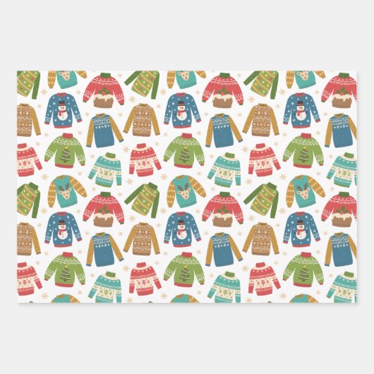 hässlich, aber Niedliche Weihnachts-Sweaters Urlau Geschenkpapier Set (Vorderseite)
