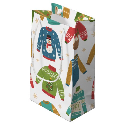 hässlich, aber Niedliche Weihnachts-Sweaters Urlau Kleine Geschenktüte (Rückseite Schrägansicht)