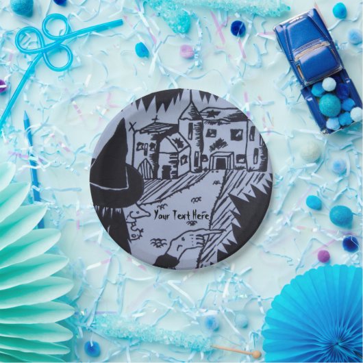 hässlich Hexenmeister Spuk Haus Pappteller (Party)