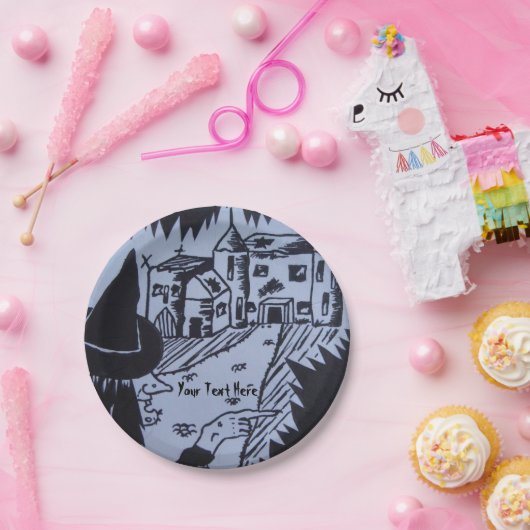 hässlich Hexenmeister Spuk Haus Pappteller (Party)