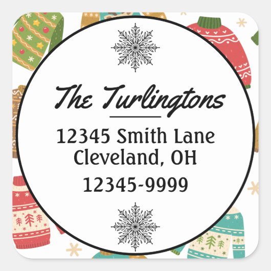 hässliche, aber Niedliche Weihnachtssüßer Rücksend Quadratischer Aufkleber (Vorderseite)