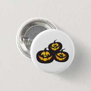 Hässliche Ausdrücke Halloween-Kürbis Button