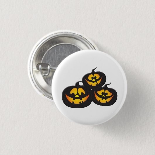 Hässliche Ausdrücke Halloween-Kürbis Button (Vorne & Hinten)