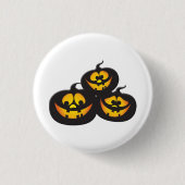 Hässliche Ausdrücke Halloween-Kürbis Button (Vorderseite)
