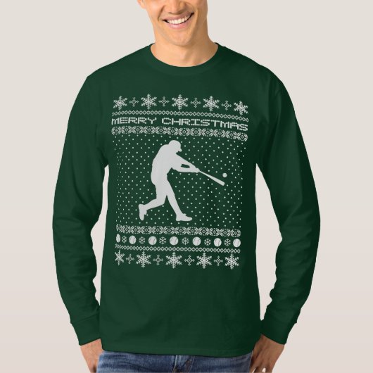 Hässliche Baseball-Weihnachtsstrickjacke T-Shirt (Vorderseite)
