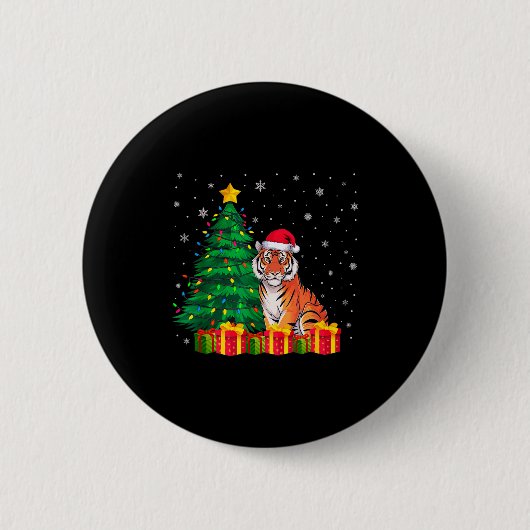 Hässliche Bengaltiger-Weihnachtsmannmütze-Christba Button (Vorderseite)