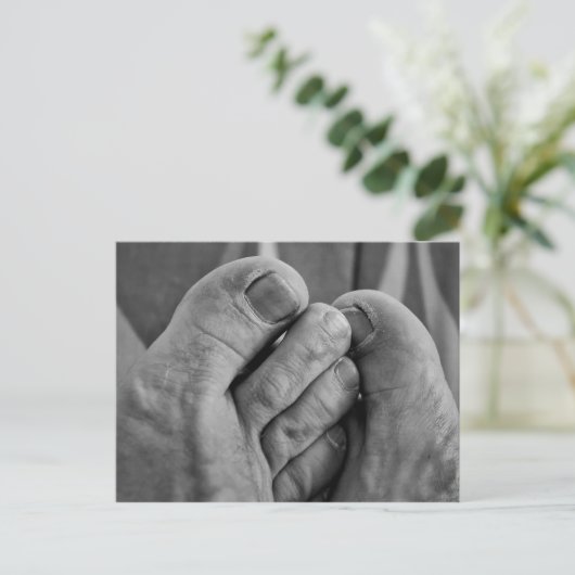 Hässliche Füße Postkarte (Stehend Vorderseite)