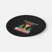 Häßliche Giraffe Weihnachtspullover Lustige Santa  Pappteller (Schrägansicht)