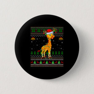 Hässliche Giraffen-Weihnachtspullover Feiertags-Sa Button