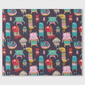 Hässliche Monster nahtlos Muster Geschenkpapier (Flach)