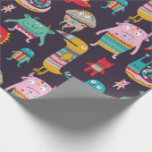 Hässliche Monster nahtlos Muster Geschenkpapier (Ecke)