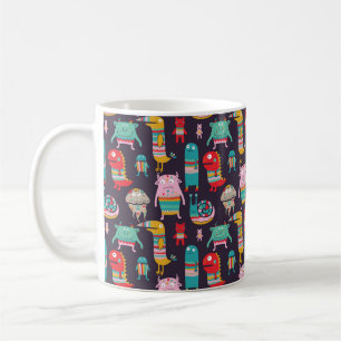 Hässliche Monster nahtlos Muster Kaffeetasse