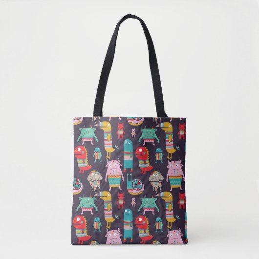 Hässliche Monster nahtlos Muster Tasche (Vorderseite)