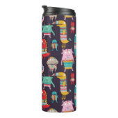 Hässliche Monster nahtlos Muster Thermosbecher (Nach rechts gedreht)