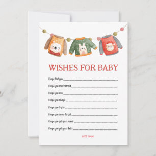Hässliche Pullover-Baby-Shower-Wünsche für Baby-Ka Mitteilungskarte