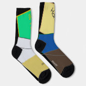 Hässliche Quadrate, Text und Farben Socken (Rechts)