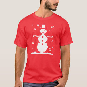 Hässliche Schneemann-Weihnachtsstrickjacke T-Shirt
