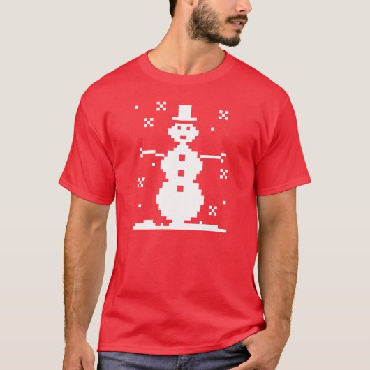Hässliche Schneemann-Weihnachtsstrickjacke T-Shirt (Vorderseite)
