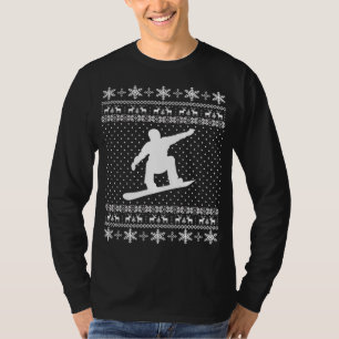 Hässliche Snowboarding-Weihnachtsstrickjacke T-Shirt