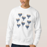 "Hässliche Strickjacke" Chanukka Menorah Sweatshirt<br><div class="desc">Diese "hässliche Strickjacke" kennzeichnet Menorahs für Chanukka.</div>