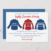 Hässliche Strickjacke-Feiertags-Party Einladung (Vorne/Hinten)