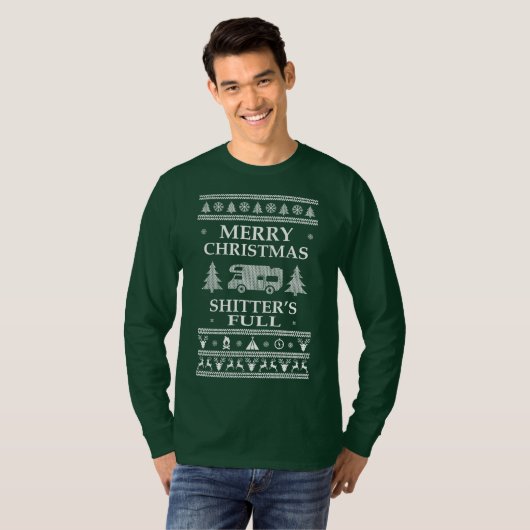 Hässliche Strickjacke-frohe Weihnachten Shitters T-Shirt (Vorne ganz)
