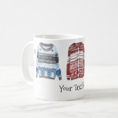 Hässliche Strickjacke mit Text Kaffeetasse (Vorderseite Links)