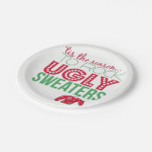 Hässliche Strickjacke-Themed Party-Teller Pappteller (Schrägansicht)