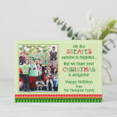 Hässliche Strickjacke-Weihnachtskarte, klebriges Einladung (Stehend Vorderseite)