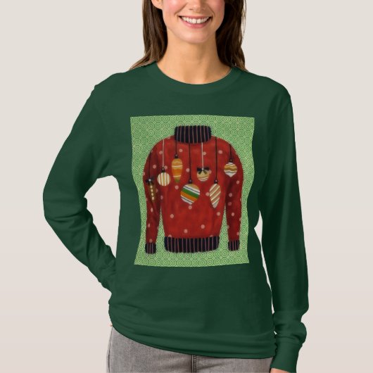 Hässliche süße Pulloverkunst auf Langarmshirt T-Shirt (Vorderseite)