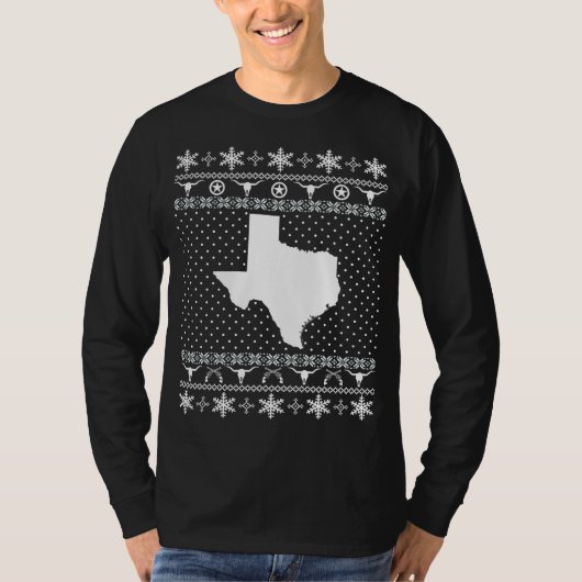 Hässliche Texas-Weihnachtsstrickjacke T-Shirt (Vorderseite)