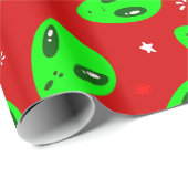 hässliche Weihnachten Alien Rote Stars Geschenkpapier (Rolleneckpunkt)