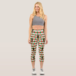 hässliche Weihnachten frankenstein Raute kariert Capri Leggings