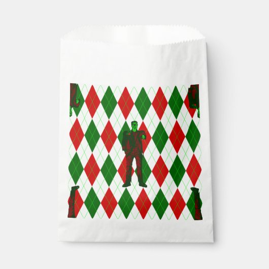 hässliche Weihnachten frankenstein Raute kariert Geschenktütchen (Vorderseite)